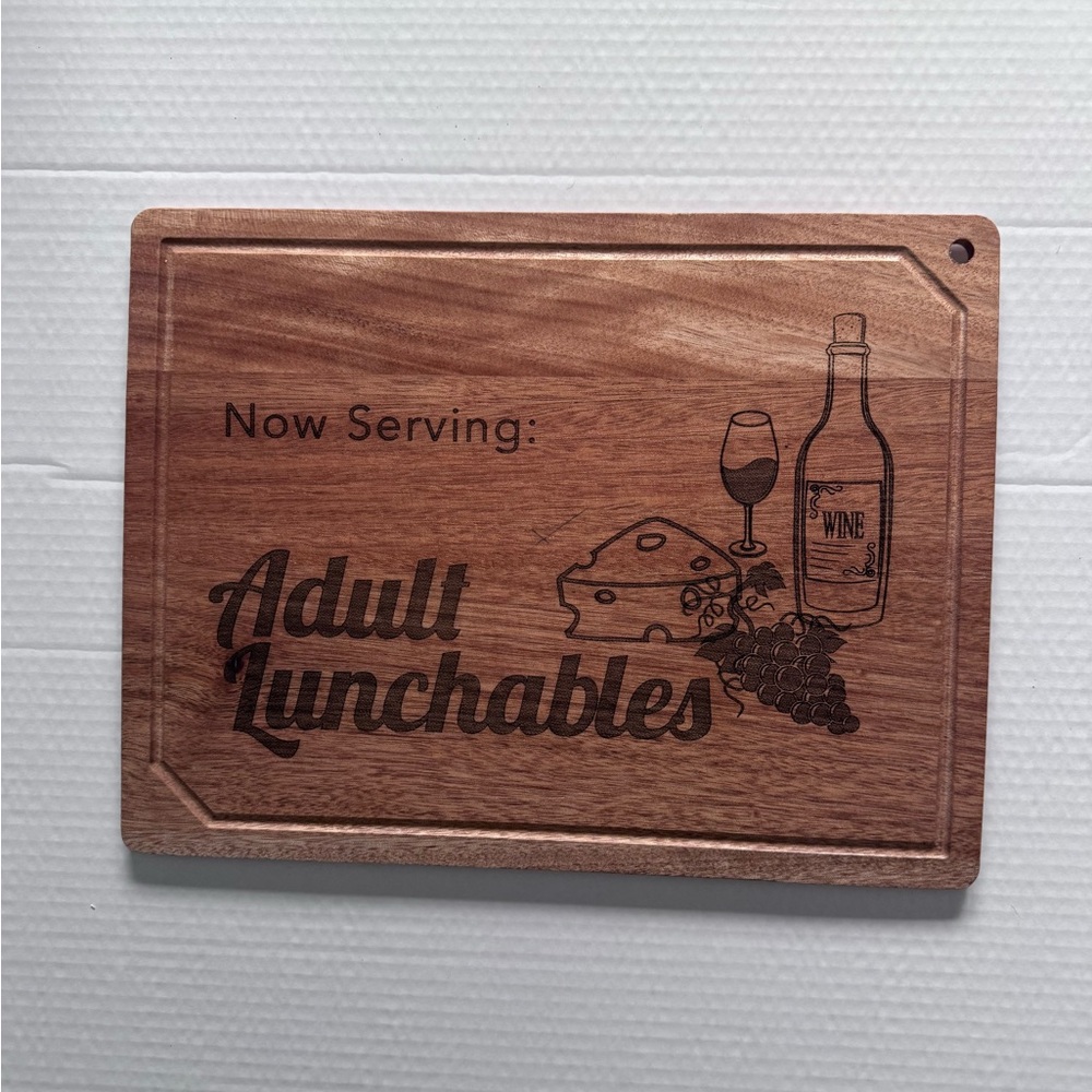 2/$50 Adult Lunchables Engraved Wooden Charcuterie Board Wine Cheese - Picture 2 of 5